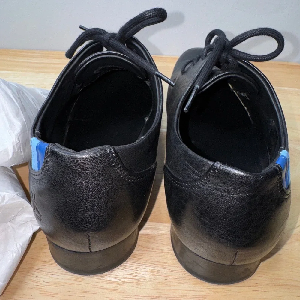 John Fluevog CBC Black Pebbled Leather Derby Oxford Shoes Mens 7 Womens 9